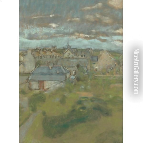 Les Toits Oil Painting - Jean-Edouard Vuillard