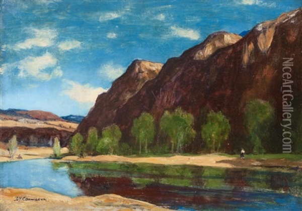 A Pool In Badenoch Oil Painting - David Young Cameron