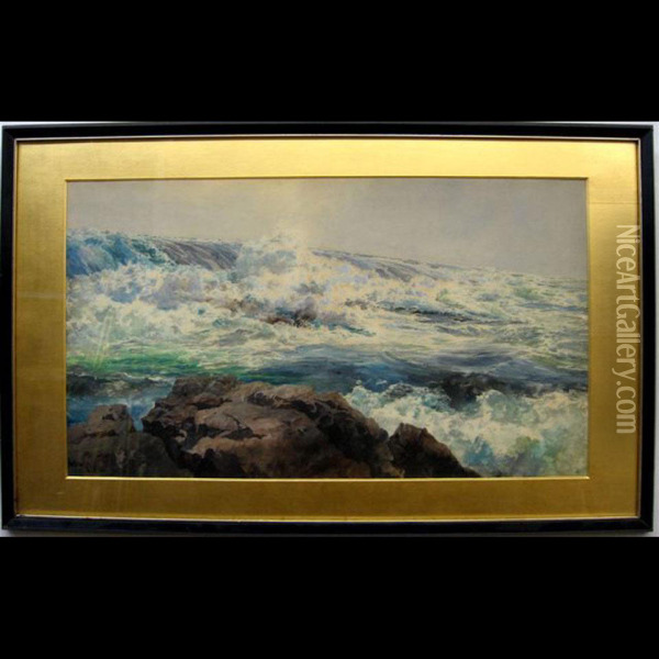 Rapids Above 3rd Sister Island Niagara Oil Painting - Arthur Croft