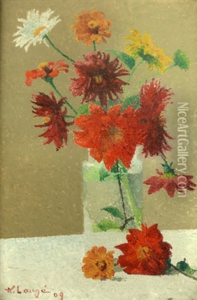 Blumenstillleben Oil Painting - Achille Lauge