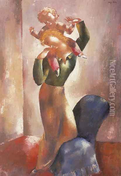 Woman with Child Oil Painting - Eugene Zak