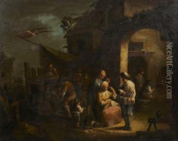 Les Petits Metiers Ambulants Oil Painting - Johann Georg Trautmann