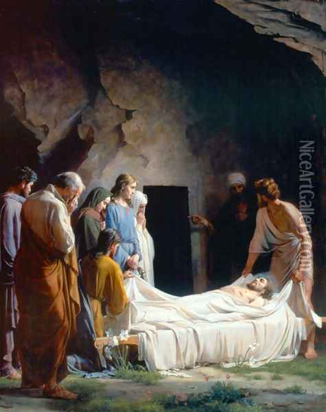 The Burial of Christ Oil Painting - Carl Heinrich Bloch