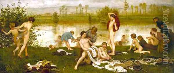 The Bathers 1865 1868 Oil Painting - Frederick Walker