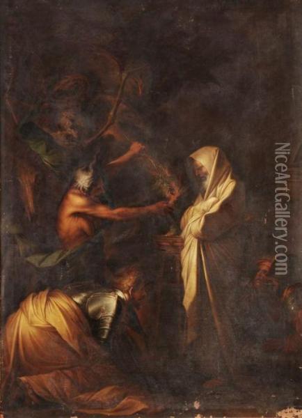 Saul And The Witch Of Endor Oil Painting - Salvator Rosa