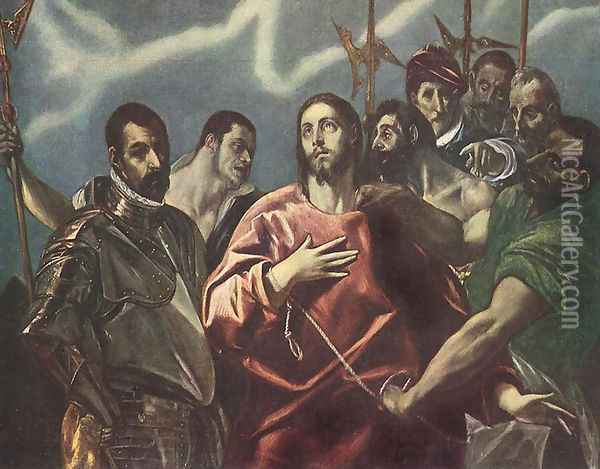 The Disrobing of Christ c. 1600 Oil Painting - El Greco (Domenikos Theotokopoulos)