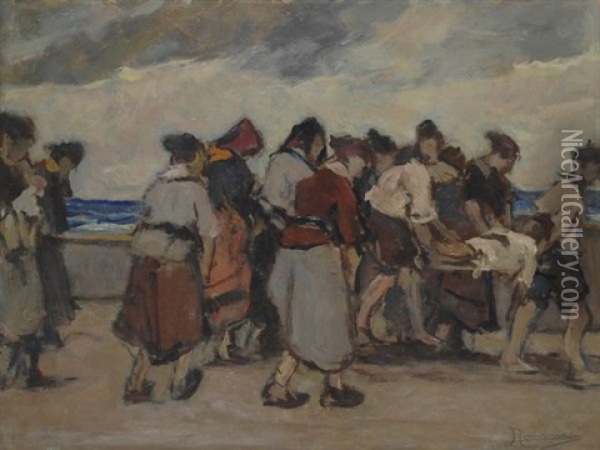 Salvato Dal Mare Oil Painting - Lodovico Tommasi