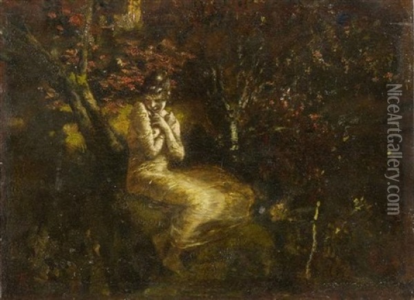 Herbst (preliminary Study) Oil Painting - Albert von Keller