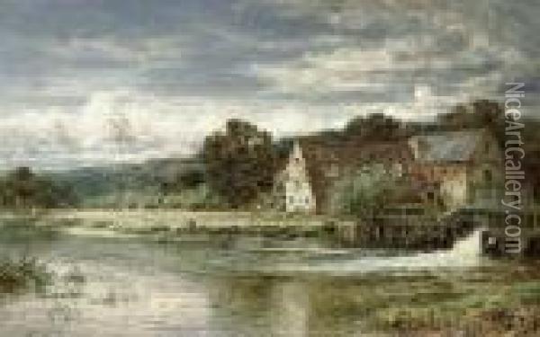 Streatley Mill On The Thames Oil Painting - Benjamin Williams Leader