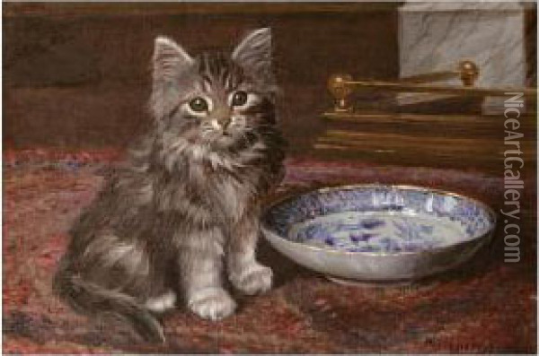 The Kitten's Had The Cream Oil Painting - Wilson Hepple