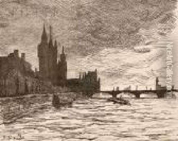 Londres, Le Parlement Oil Painting - Maximilien Luce