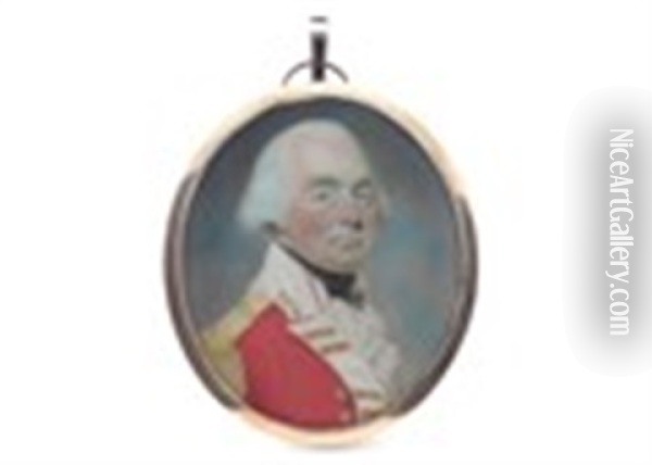 Portrait Miniature Of An Officer Oil Painting - Charles Shirreff