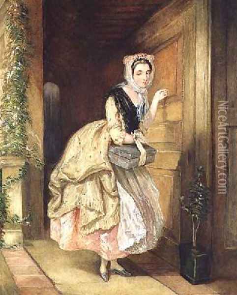 Knocking at the Door Oil Painting - Charles Robert Leslie