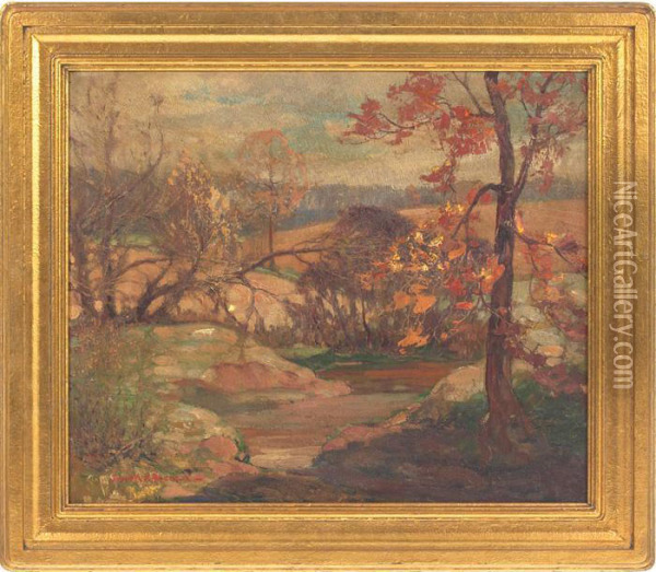 Autumn Landscape Oil Painting - Joseph Pierre Birren