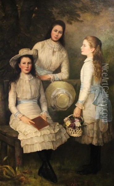 Three Sisters Oil Painting - James Sant