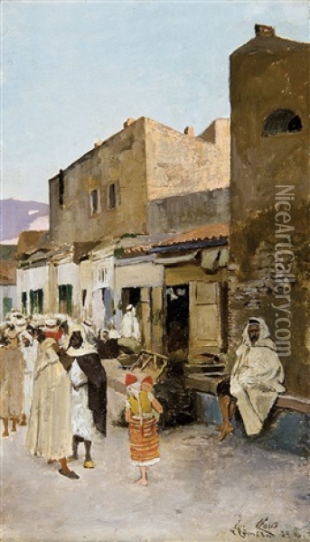 Tlemcen's Arab Quarter Oil Painting - Emile Claus