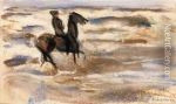 A Rider On The Beach Oil Painting - Max Liebermann