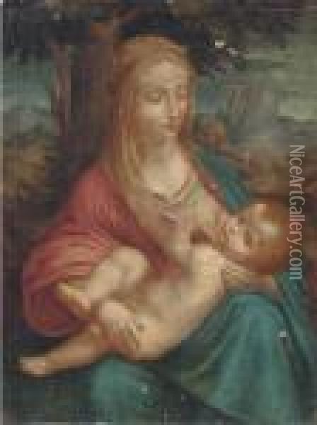 The Madonna And Child Oil Painting - Leonardo Da Vinci