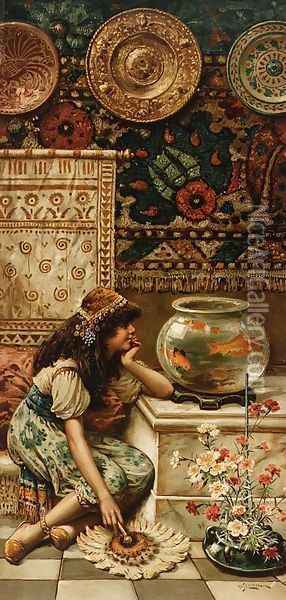 Goldfish, from the Pears Annual, Christmas, 1893 Oil Painting - William Stephen Coleman