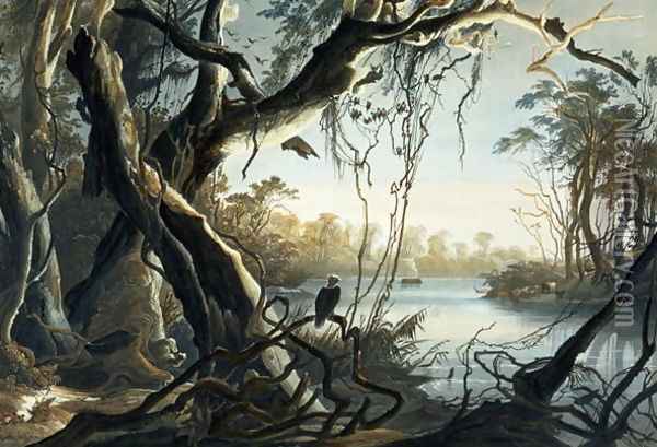The Mouth of the Fox River, Indiana, plate 5 from Volume 2 of 'Travels in the Interior of North America' Oil Painting - Karl Bodmer
