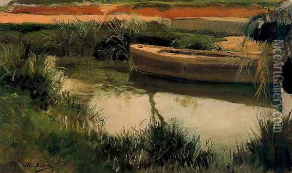 Boat on the Albufera Oil Painting - Joaquin Sorolla Y Bastida