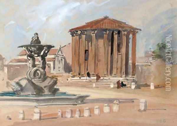 The Temple of Vesta, Rome Oil Painting - Hercules Brabazon Brabazon