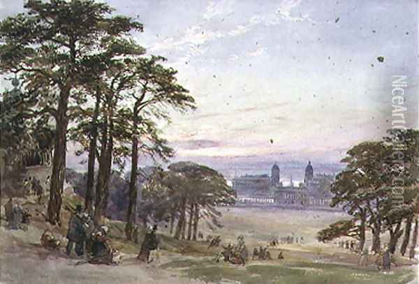 Greenwich Hospital from the Observatory Oil Painting - William Collingwood