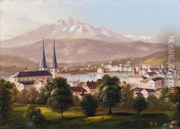 Luzern Oil Painting - Hubert Sattler