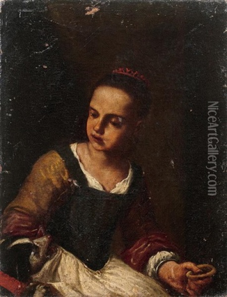 La Gimblette Oil Painting - Antonio Mercurio Amorosi