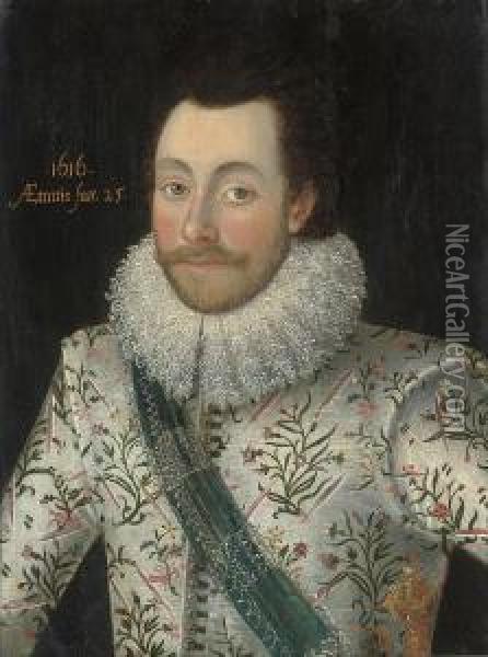 Portrait Of Sir John Penruddock Oil Painting - Robert Peake