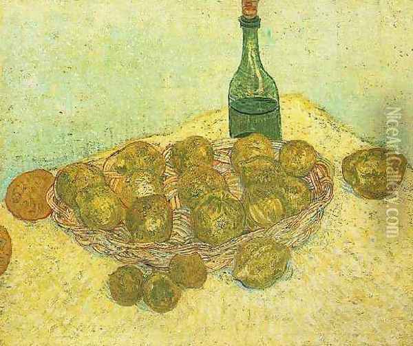 Bottle Lemons And Oranges Oil Painting - Vincent Van Gogh