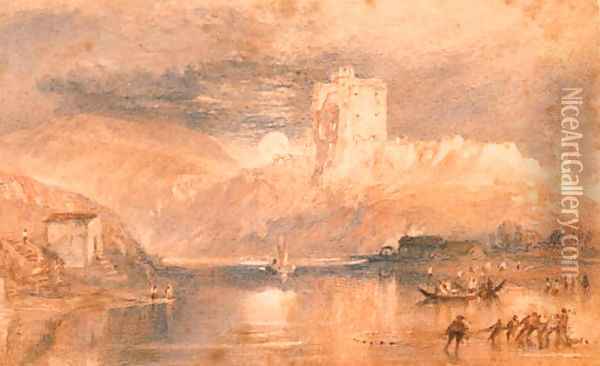 Norham Castle Moonrise Oil Painting - Joseph Mallord William Turner