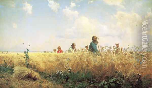 Grigoriy Myasoyedov The mowers, 1887 Oil Painting - Grigoriy Grigoryevich Myasoyedov