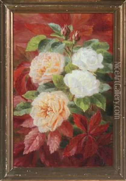 Roses In Bloom Oil Painting - Anthonie Eleonore (Anthonore) Christensen