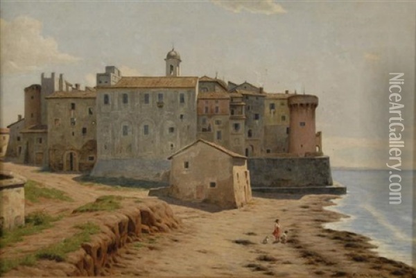 View Of Nettuno, Italy Oil Painting - Evert Louis van Muyden