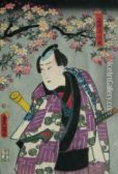 Aktor Teatru Kabuki Oil Painting - Kunisada