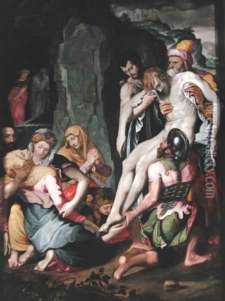 The Entombment, c.1545-50 Oil Painting - Jacopino del Conte