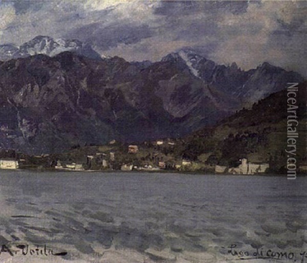 Lago  Di Como Oil Painting - Aukusti Uotila