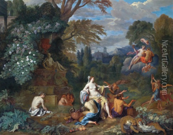 Klassische Landschaft Mit Ariadne Auf Naxos Oil Painting - Pieter Rysbraeck