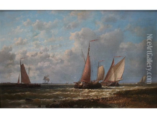 A Breeze On The Scheldt Oil Painting - Abraham Hulk the Elder