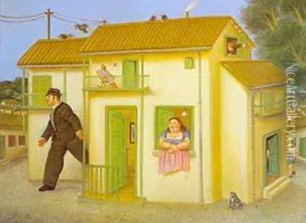 The House 1995 2 Oil Painting - Fernando Botero