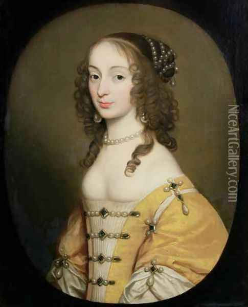Portrait of Louise Hollandine Princess Palatinate Oil Painting - Gerrit Van Honthorst