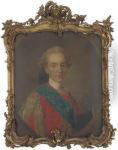 Portrait Of The Duc De Berry, Later King Louis Xvi Of France Oil Painting - Louis-Michel Van Loo