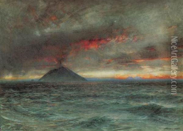 Stromboli And The Lipari Islands, Sicily Oil Painting - Albert Goodwin