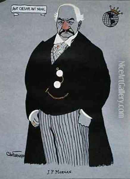 Caricature of John Pierpont Morgan 1837-1913 from Millionaires of America Oil Painting - Carlo de Fornaro
