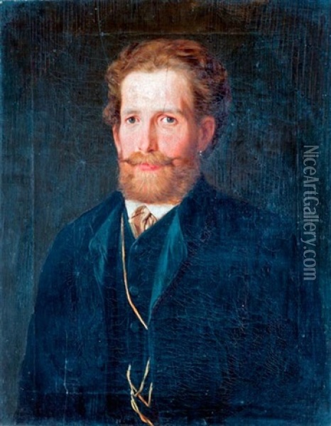 Ferfiportre Oil Painting - Gyula von (Julius de) Benczur