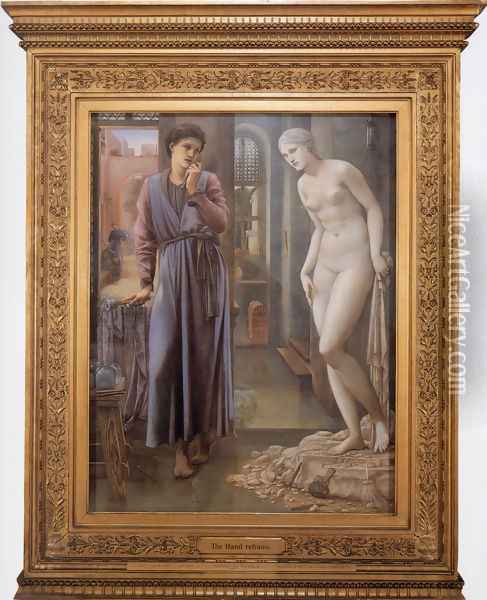 Pygmalion And The Image: II The Hand Refrains Oil Painting - Sir Edward Coley Burne-Jones