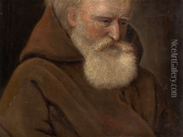 Portrait Of A Monk Oil Painting - Philipp Schmitz