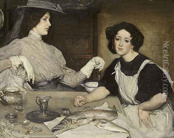 Lotty and a lady Oil Painting - George Lambert