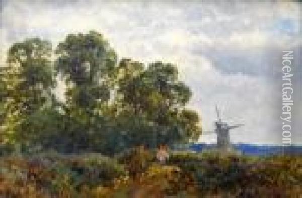 Chislehurst Mill Oil Painting - Alfred de Breanski